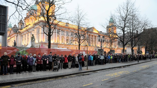 Apostates gathered around the City Hall
