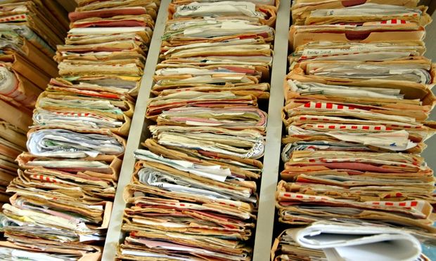 Patients' records at a GP surgery