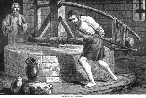 Powerless Samson in prison